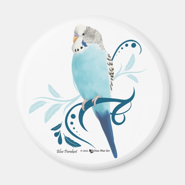 Blauparakeet Magnet (Vorne)