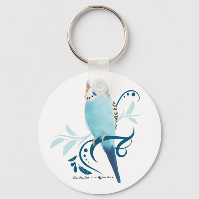 Blauparakeet Schlüsselanhänger (Vorderseite)