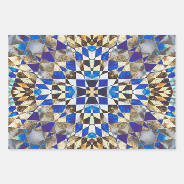 Blauparkett Geschenkpapier Set (Vorderseite)