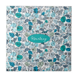 Blaupastellbrust Fliese