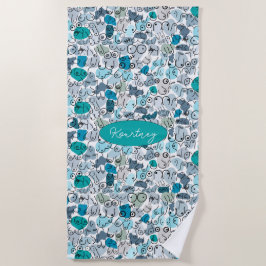 Blaupastellbrust Strandtuch