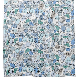 Blaupastelldesign Duschvorhang