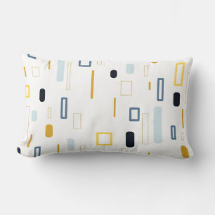 Blaupastellmuster Mustard Gelb Formen Abstraktes M Lendenkissen