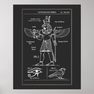 Blaupause des ägyptischen Gottes Horus Poster