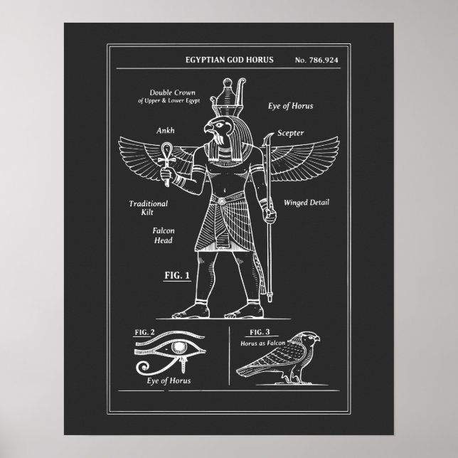Blaupause des ägyptischen Gottes Horus Poster (Vorne)