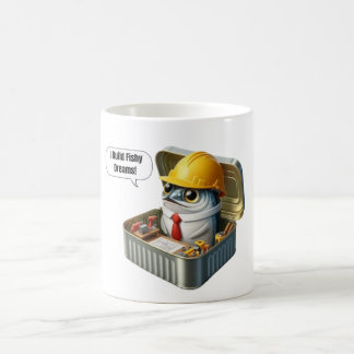 Blaupause Sardinen Ingenieur Kaffee Pause Kunst Kaffeetasse
