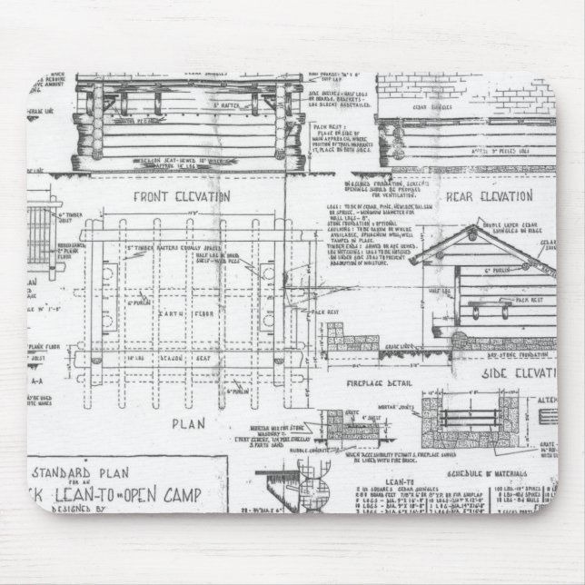 Blaupausen Mousepad (Vorne)
