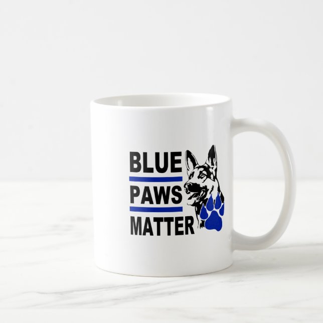 Blaupaws; Polizeihund; Aufkleber Kaffeetasse (Rechts)