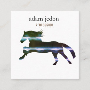 Blaupferd Quadratische Visitenkarte