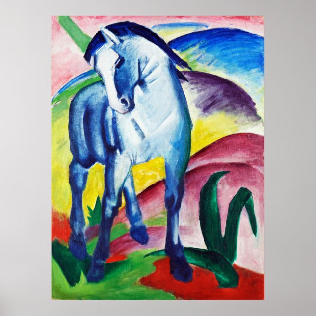 Blaupferd von Franz Marc Poster (Vorne)