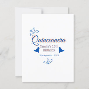 Blaupfirsich Quinceanera 15. Geburtstag rustikale Postkarte