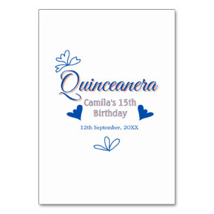 Blaupfirsich Quinceanera 15. Geburtstag rustikale Tischnummer