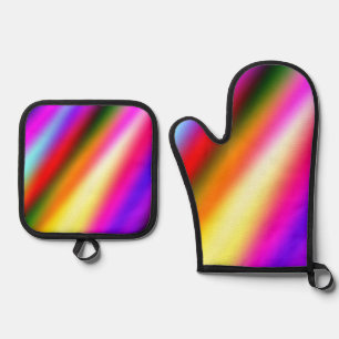 Blaupinkfarbener Ober-Aquarell abstrakter pastellf Ofenhandschuh & Topflappen-Set