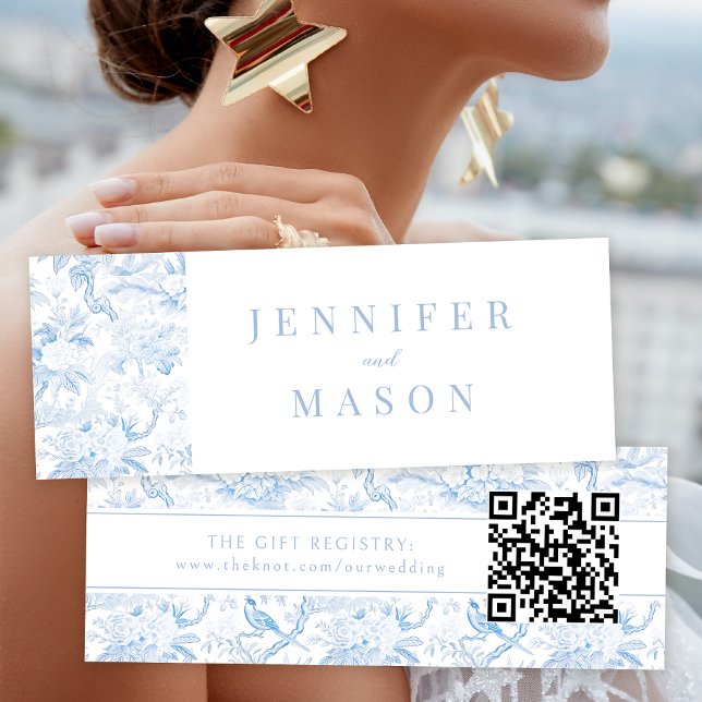 Blauporzellan Hochzeit QR Registrierungskarte (Von Creator hochgeladen)