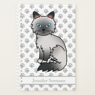 Blaupunkt Birma / Ragdoll-Katze und Pfoten & Text Planer