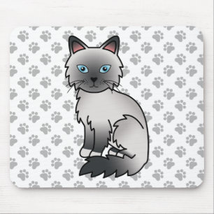 Blaupunkt Birma / Ragdoll Süße Katze & Pfoten Mousepad