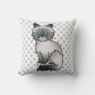 Blaupunkt-Tabby-Birman / Ragdoll Süße Katze & Pfot Kissen