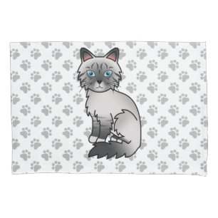 Blaupunkt-Tabby-Birman / Ragdoll Süße Katze & Pfot Kissenbezug