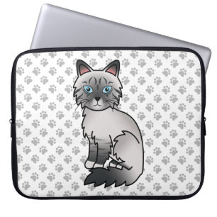 Blaupunkt-Tabby-Birman / Ragdoll Süße Katze & Pfot Laptopschutzhülle
