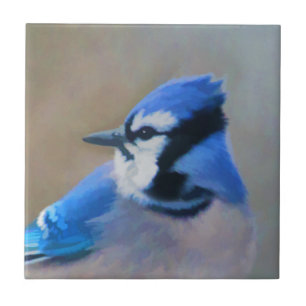 Blauraben-Malerei - Originale Vogelkunst Fliese