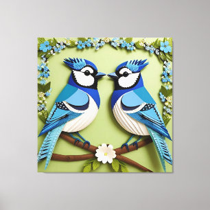 Blauraben-Papierkunst Leinwanddruck