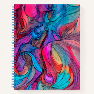 Blaurosa Aquamarine Lilac Aquarellfarben Abstrakti Notizbuch