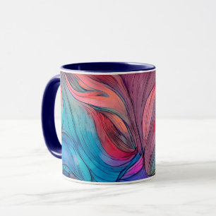 Blaurosa Aquamarine Lilac Aquarellfarben Abstrakti Tasse