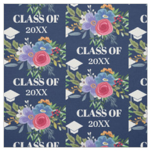 Blaurosa Blume Abschluss-Klasse Stoff