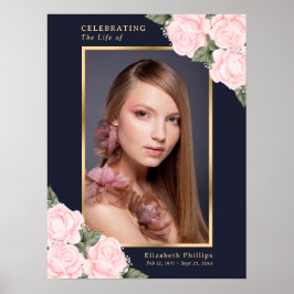 Blaurosa Foto Feier zum Lebensbeerdungszeichen Poster