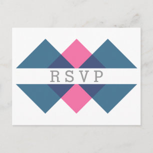 Blaurosa geometrische Triade UAWG Postkarte