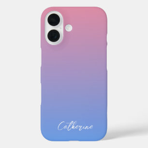 Blaurosa Gradient Moderner Minimaler Name für den iPhone 16 Hülle