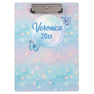 Blaurosa Gradient Starry Hintergrund Klemmbrett