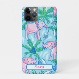 Blaurosa Grüner Preppy-Elefant Case-Mate iPhone Hülle