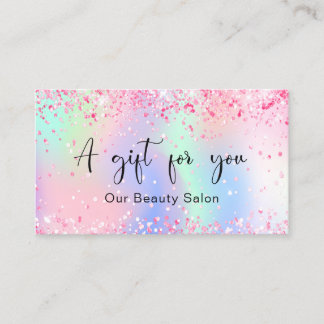 Blaurosa, holografische QR-Code-Geschenkgutschrift Visitenkarte