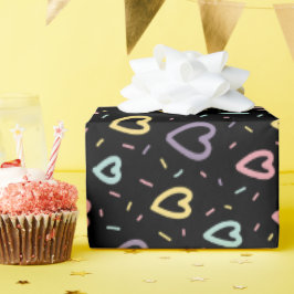 blaurosa Konfetti-Liebe-Geschenkpapier Geschenkpapier