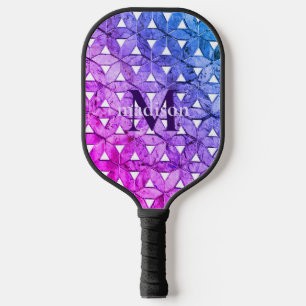 Blaurosa lila Blume des Lebens erschreckte Geometr Pickleball Schläger