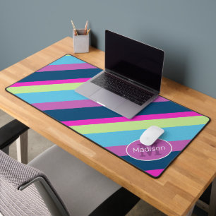 Blaurosa Limone Retrogeometrie Schreibtischunterlage