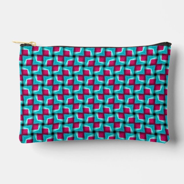 Blaurosa Niedliches modernes Muster Zubehörtasche (Vorderseite)