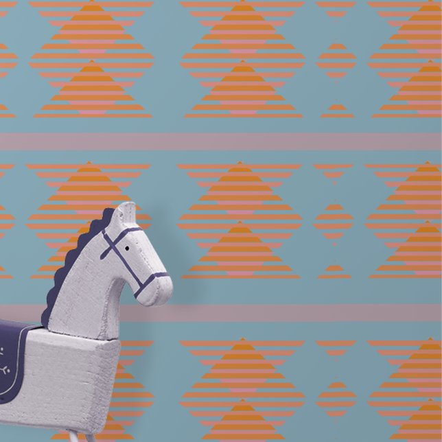 Blaurosa Orange Abstrakte geometrische Formen Tapete (Von Creator hochgeladen)