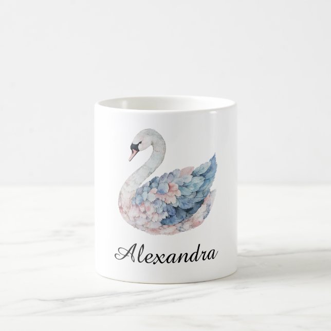 Blaurosa Swan Kaffeetasse (Mittel)