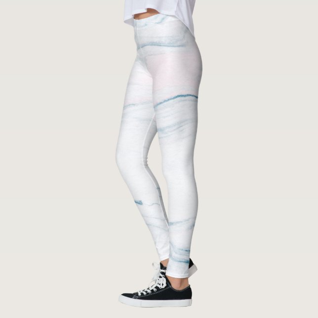 Blaurosa und weißer Marmorstein Leggings (Links)