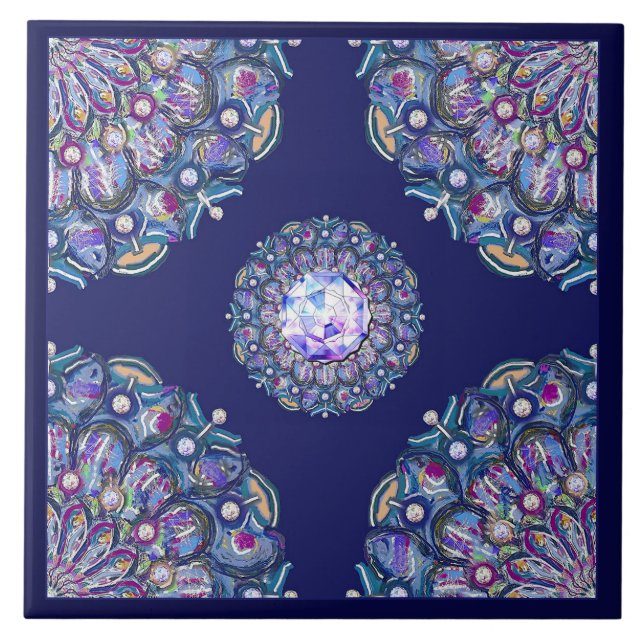 Blaurosass Fliese (Vorderseite)