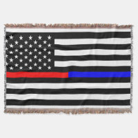 Blaurot-dünne Linie Polizei Feuerwehr Symbol usa