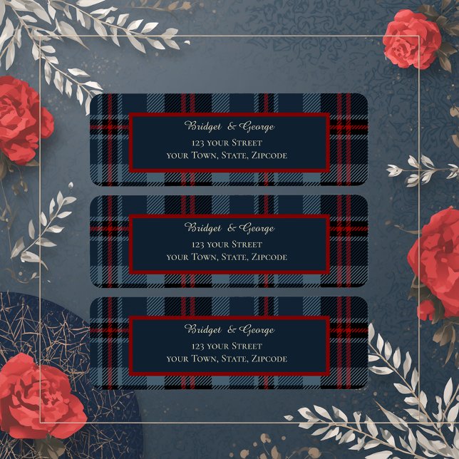 Blaurot-schwarz-keltisches Tartan-Muster (Von Creator hochgeladen)