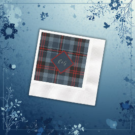 Blaurot-schwarz-keltisches Tartan-Muster Serviette