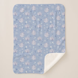 Blauschaf Kawaii Muster Sherpa-Fleece-Decke Sherpadecke
