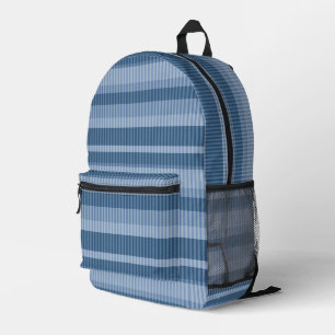 Blauschattierungen gestreift bedruckter rucksack