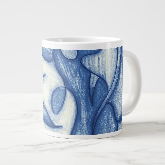 Blauschattierungen Jumbo-Tasse (Vorderseite Rechts)