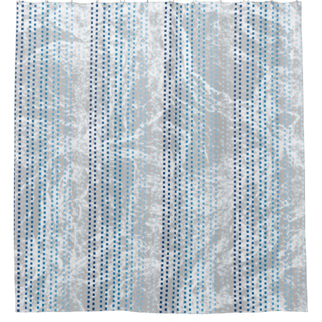 Blauschattierungen mit Abstraktem Hintergrund der  Duschvorhang (Vorderseite)