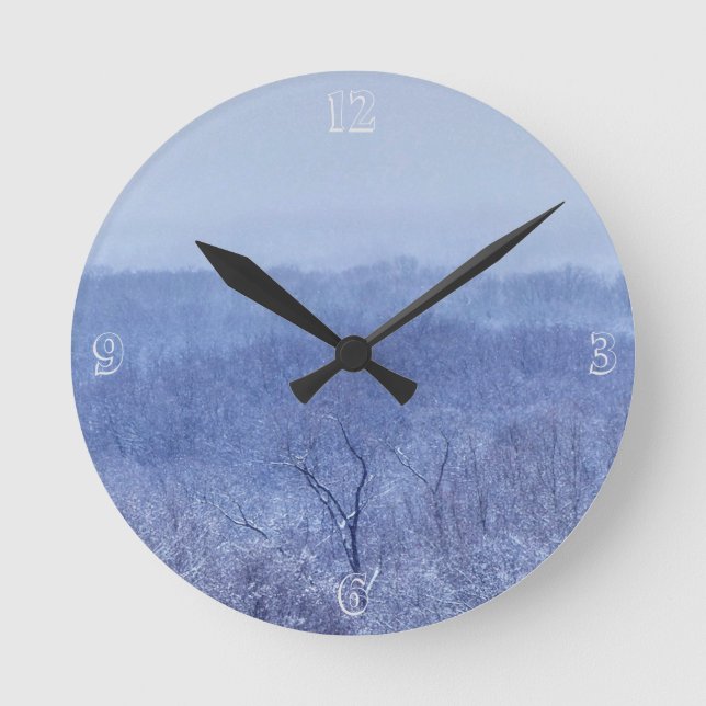 Blauschattierungen Runde Wanduhr (Vorderseite)